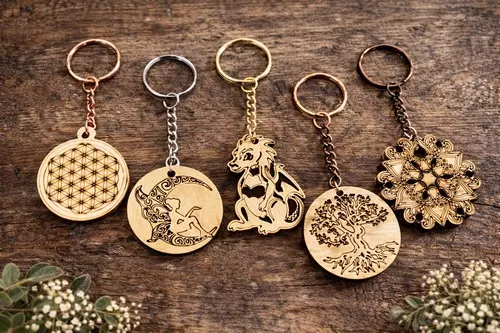 Porte-clés en bois de tilleul gravé