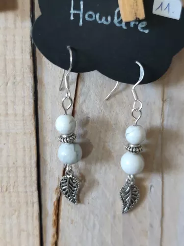 Boucles d'oreilles Howlite & Argent